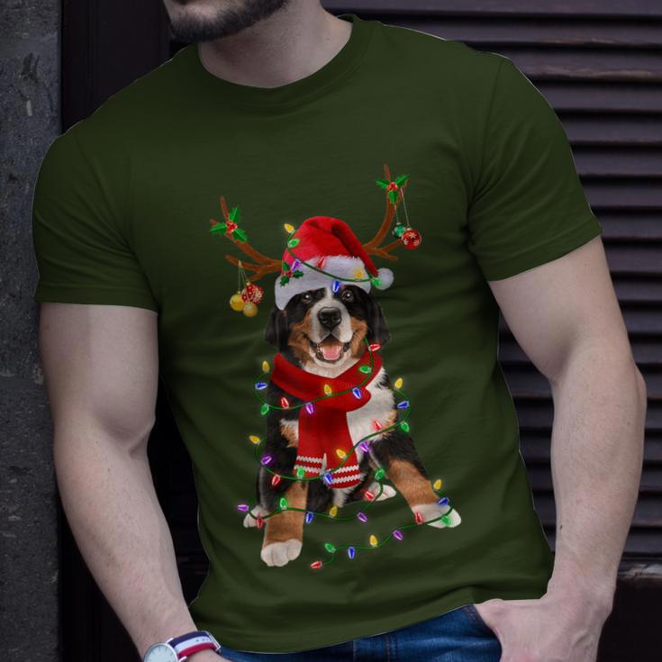 Bernese Mountain Christmas Lights Matching Family Dog Lover T-Shirt Gifts for Him