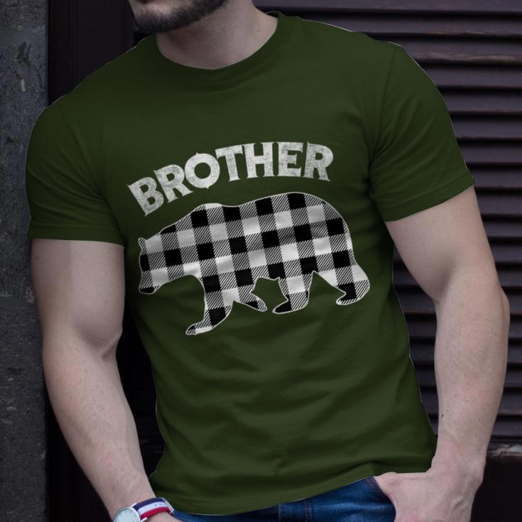 Black And White Buffalo Plaid Brother Bear Christmas Pajama T-Shirt Gifts for Him