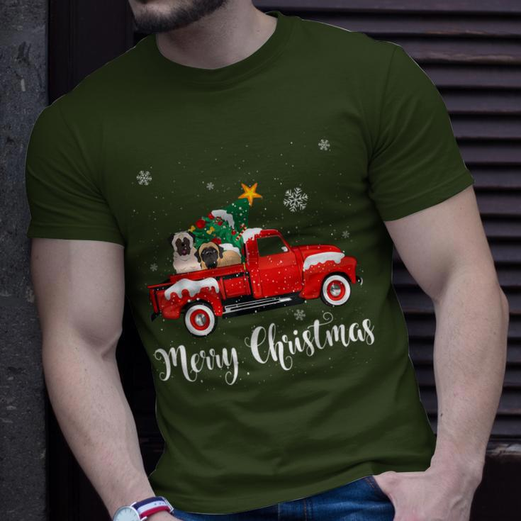 Mastiff Ride Red Truck Christmas Pajama T-Shirt Gifts for Him