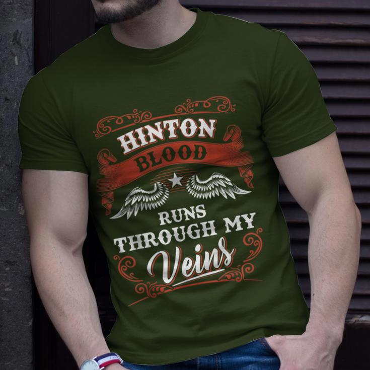 Hinton Blood Runs Through My Veins Family Christmas T-Shirt Gifts for Him