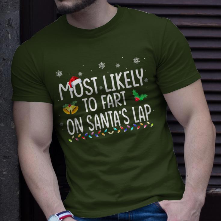 Most Likely To Fart On Santa's Lap Family Christmas Holiday T-Shirt Gifts for Him