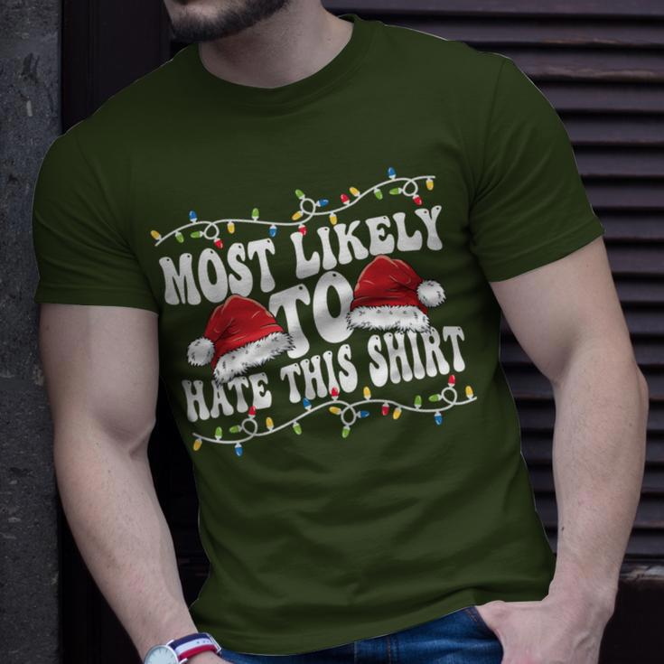 Most Likely To Hit This Matching Family Christmas T-Shirt Gifts for Him