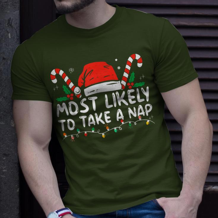 Most Likely To Take A Nap Family Matching Christmas T-Shirt Gifts for Him