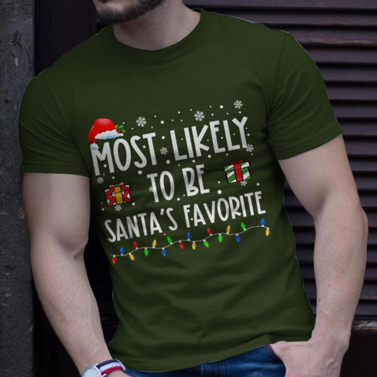 Most Likely To Be Santa's Favorite Christmas Believe Santa T-Shirt Gifts for Him