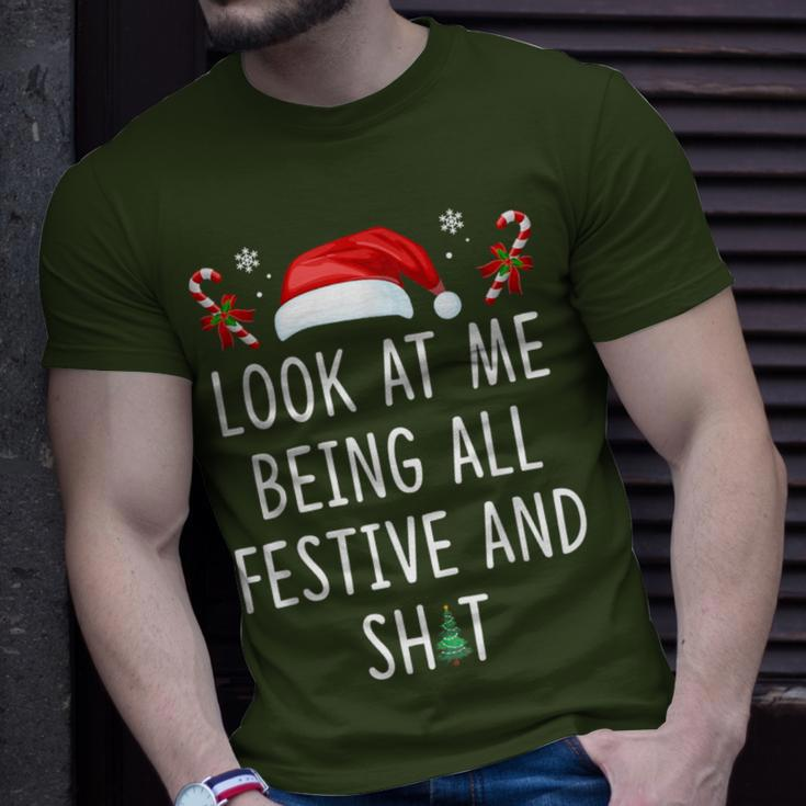 Look At Me Being All Festive And Shit Christmas Tree T-Shirt Gifts for Him