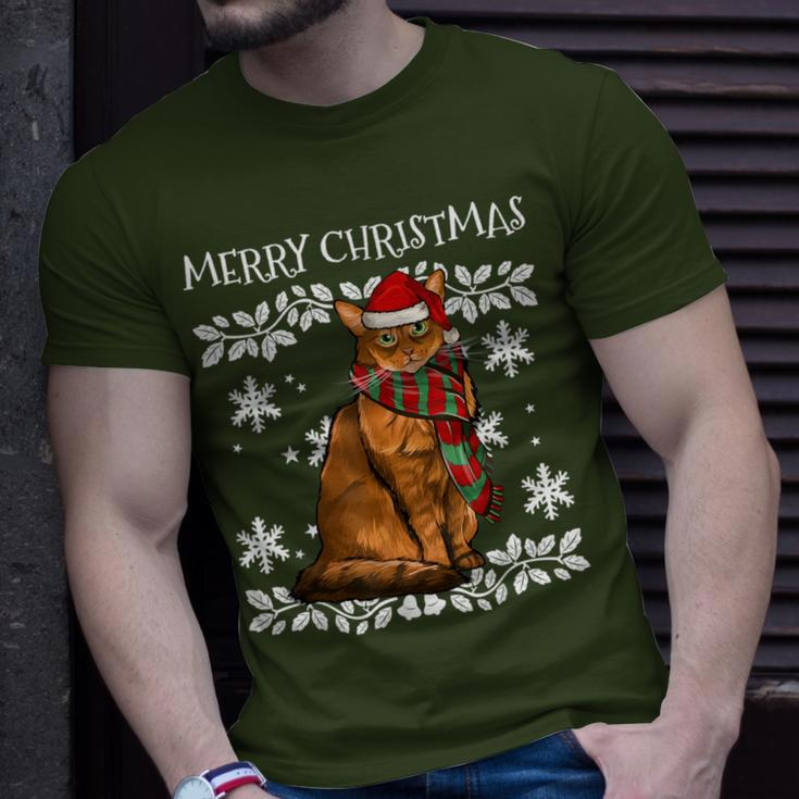 Merry Christmas Ornament Somali Cat Xmas Santa T-Shirt Gifts for Him