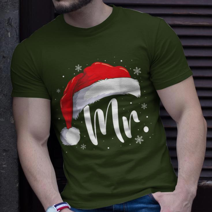 Mr Mrs Claus Christmas Couples Matching His And Her Pajamas T-Shirt Gifts for Him