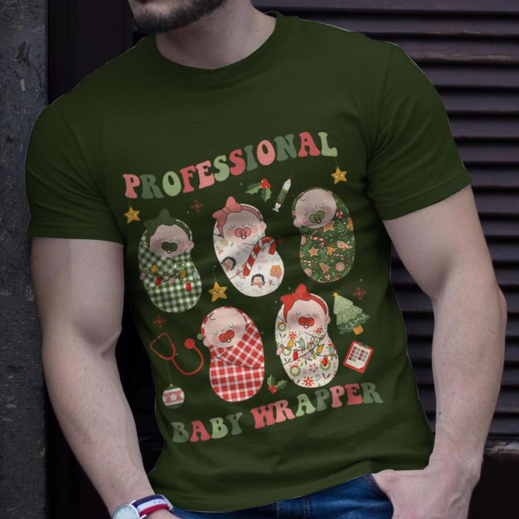 Professional Baby Wrapper Labor And Delivery Christmas Nurse T-Shirt Gifts for Him