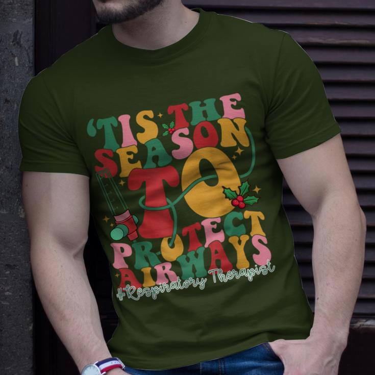 Tis The Season To Protect Airways Xmas Respiratory Therapist T-Shirt Gifts for Him