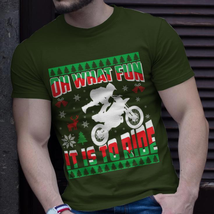 Ugly Christmas Dirt Bike Motocross Xmas T-Shirt Gifts for Him