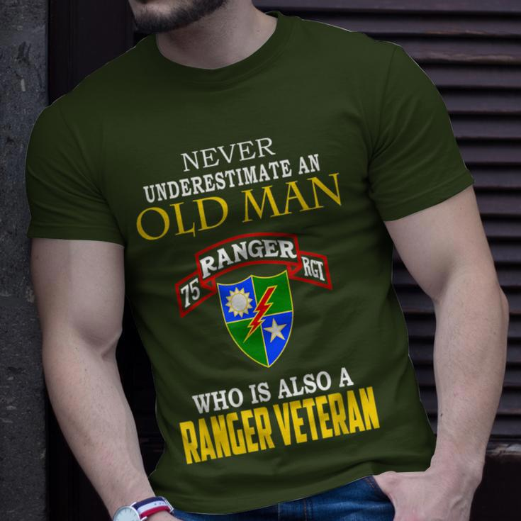 Never Underestimate A 75Th Ranger Ranger Veteran Christmas T-Shirt Gifts for Him