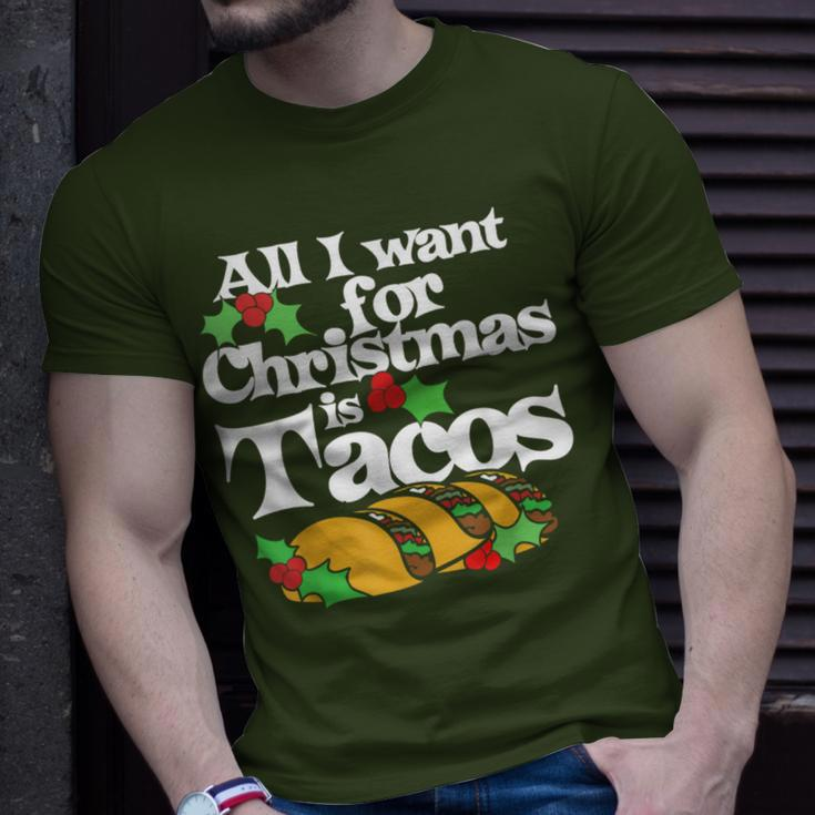 All I Want For Christmas Is Tacos Cute Taco Tuesday T-Shirt Gifts for Him