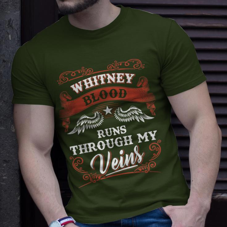 Whitney Blood Runs Through My Veins Family Christmas T-Shirt Gifts for Him
