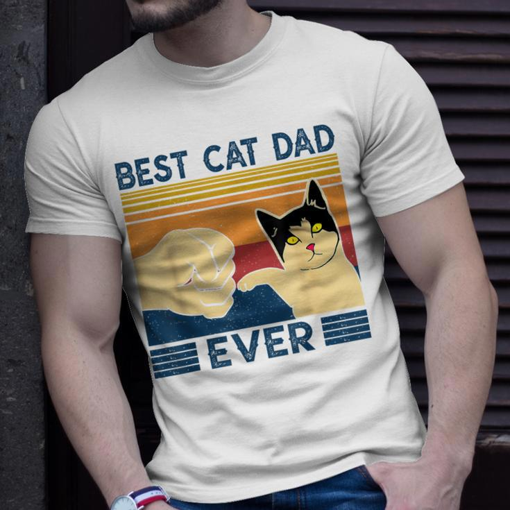 Best Cat Dad Ever Retro Vintage Cat Daddy Father Day Unisex T-Shirt Gifts for Him