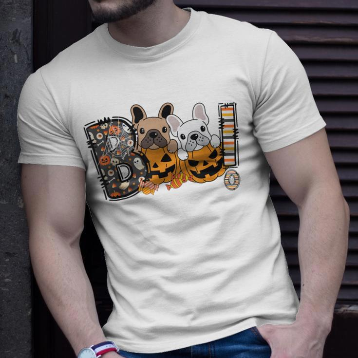 Boo Halloween French Bulldog Dog Frenchie Pumpkin Crew T-Shirt Gifts for Him