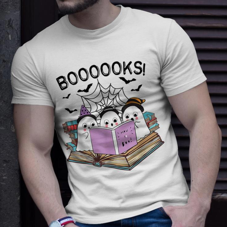 Boooks Cute Ghost Book Worm Nerd Halloween Spooky Party T-Shirt Gifts for Him