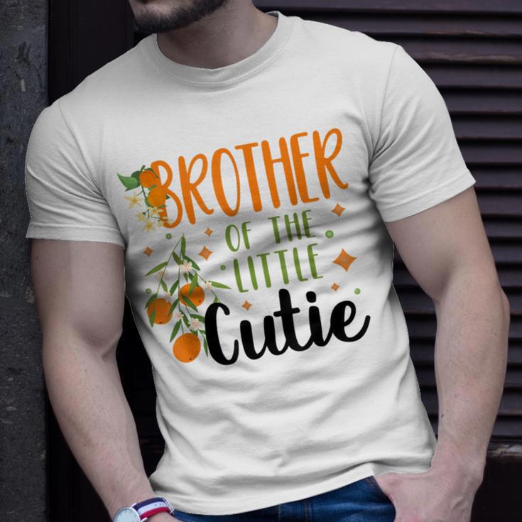 Brother Little Cutie Baby Shower Orange 1St Birthday Party Unisex T-Shirt Gifts for Him