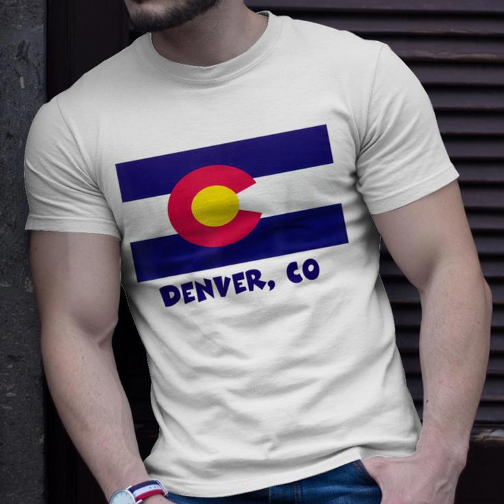 Denver Colorado Usa Flag Souvenir T-Shirt Gifts for Him