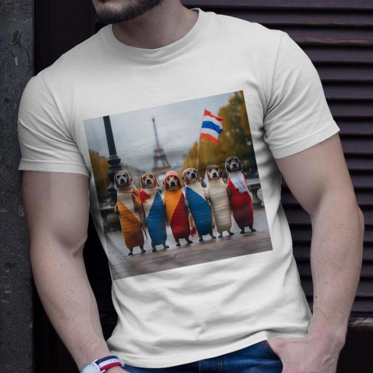 Dogs In Paris Unisex T-Shirt Gifts for Him