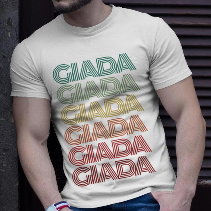 First Name Giada Italian Girl Retro Name Tag Groovy Party Unisex T-Shirt Gifts for Him