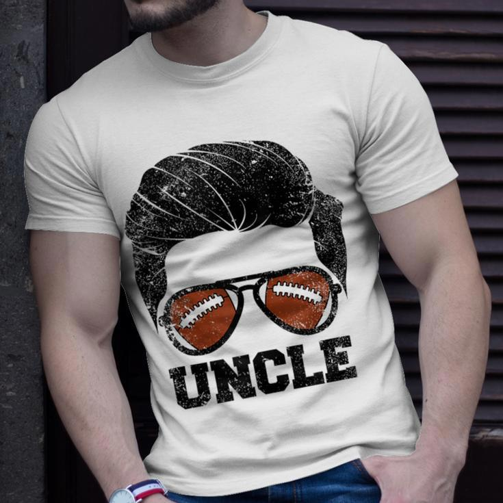 Football Uncle Funny Hair Glasses Football Uncle Unisex T-Shirt Gifts for Him