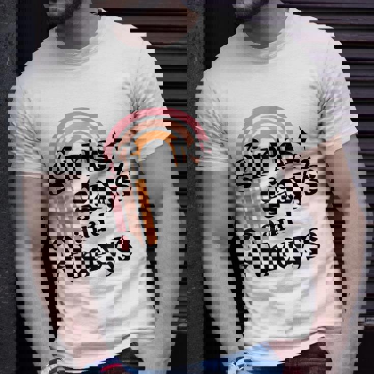 Girls Gays And Theys - Lesbian Pride - Lgbtq Pride Unisex T-Shirt Gifts for Him