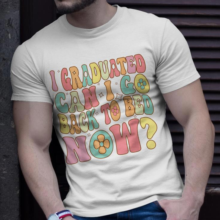 Groovy Retro Graduation I Graduated Can I Go Back To Bed Now Unisex T-Shirt Gifts for Him