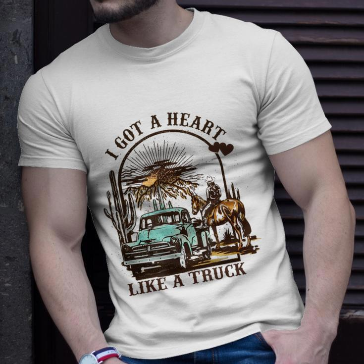 I Got A Heart Like A Truck Cowgirl Western Sunset Women Girl Unisex T-Shirt Gifts for Him