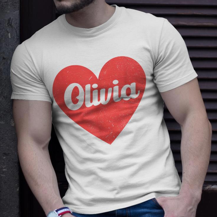 I Heart Olivia First Names And Hearts I Love Olivia Unisex T-Shirt Gifts for Him