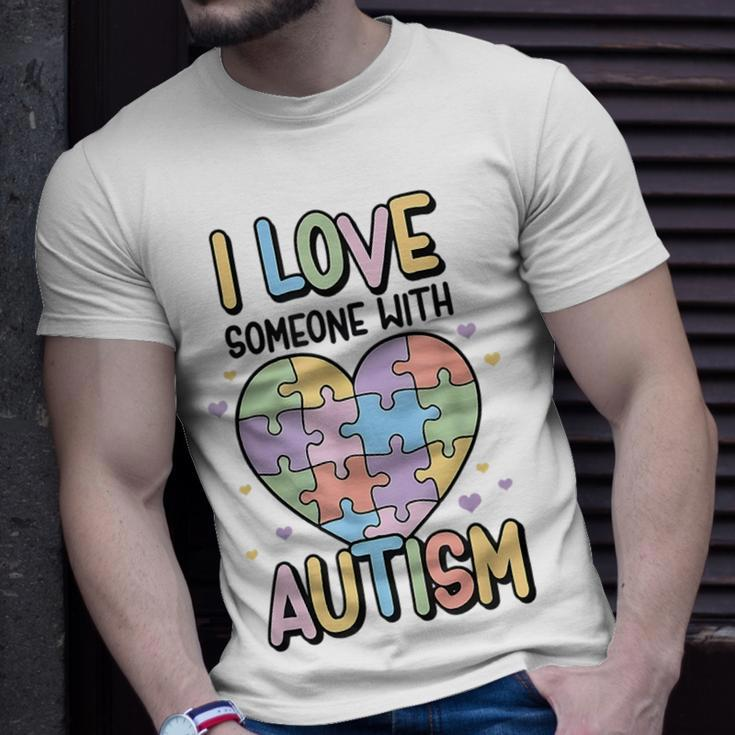 I Love Someone With Autism Kids Heart Puzzle Colorful Kids Unisex T-Shirt Gifts for Him