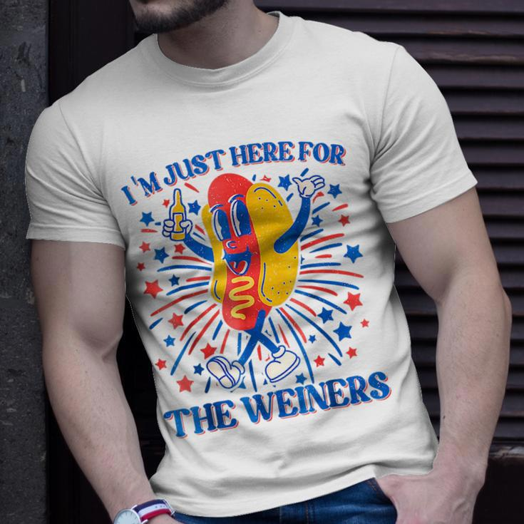 Im Just Here For The Wieners Funny 4Th Of July Wieners Unisex T-Shirt Gifts for Him