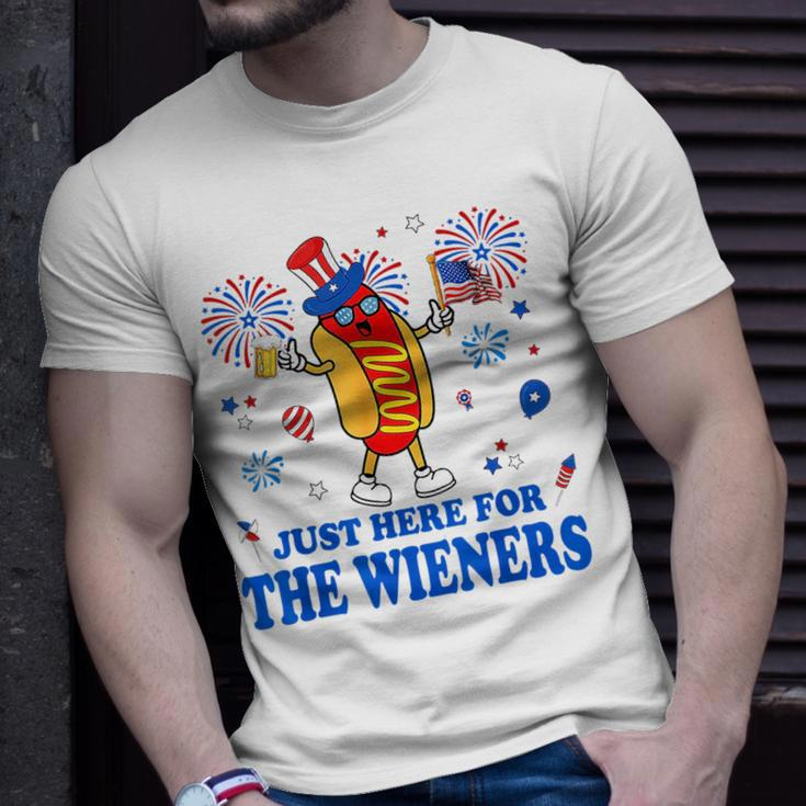 Im Just Here For The Wieners Funny Fourth Of July Unisex T-Shirt Gifts for Him