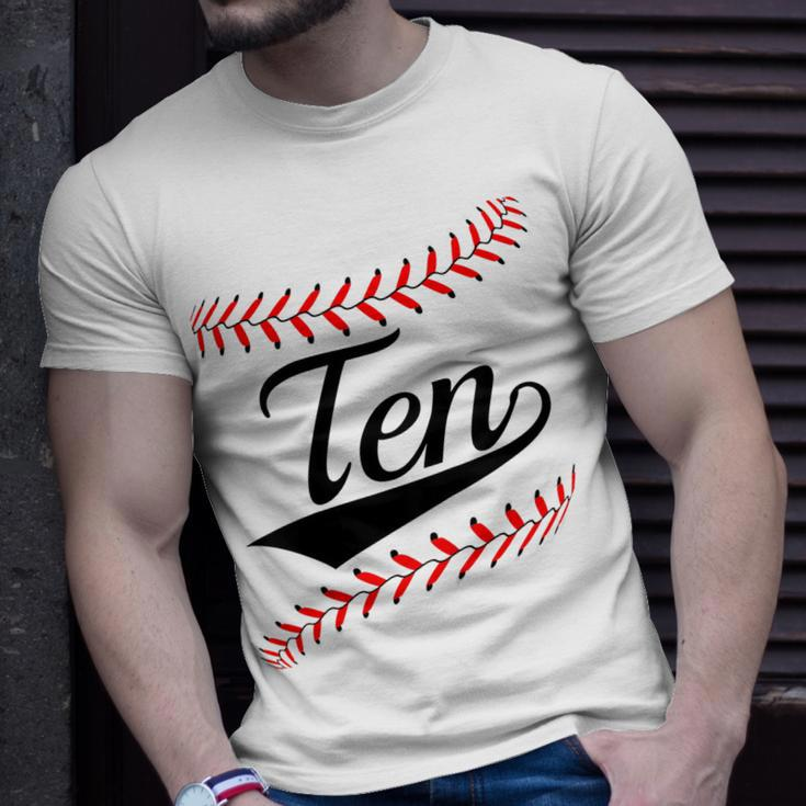 Kids 10 Year Old 10Th Baseball Softball Birthday Party Boys Girls Unisex T-Shirt Gifts for Him