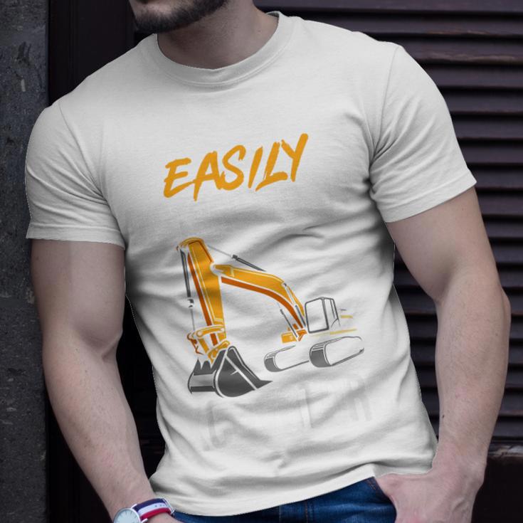 Kids Construction Vehicle Boys Easily Distracted By Excavators Unisex T-Shirt Gifts for Him