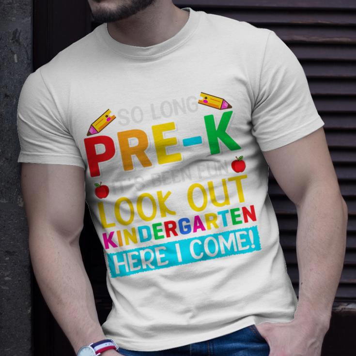 Kids So Long Pre K Kindergarten Here Graduate Last Day Of School Unisex T-Shirt Gifts for Him