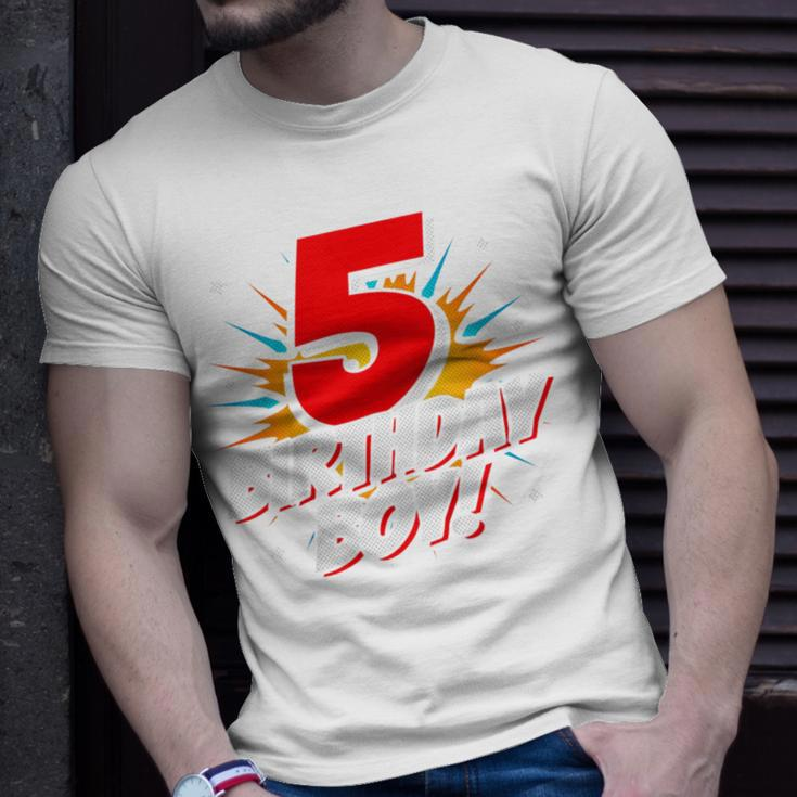 Kids Superhero Birthday Boy Party 5 Year Old 5Th Birthday Unisex T-Shirt Gifts for Him