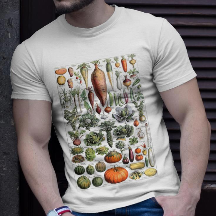 Kitchen Vegetable Identification Reference Chart Botanical T-Shirt Gifts for Him