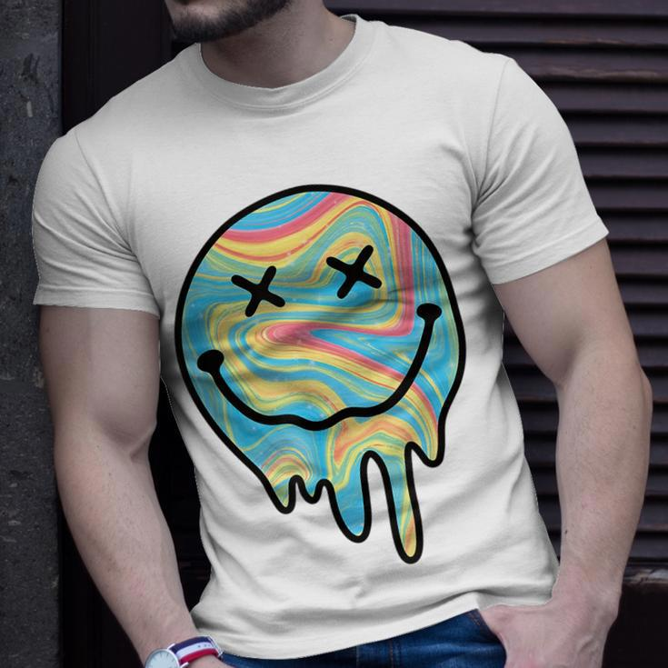 Melting Smile Funny Smiling Melted Dripping Happy Face Cute Unisex T-Shirt Gifts for Him