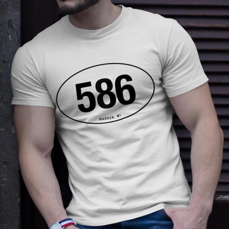 Michigan Area Code 586 Oval State Pride T-Shirt Gifts for Him