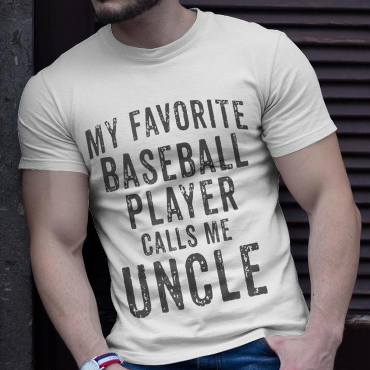 My Favorite Baseball Player Calls Me Uncle Vintage Design Unisex T-Shirt Gifts for Him