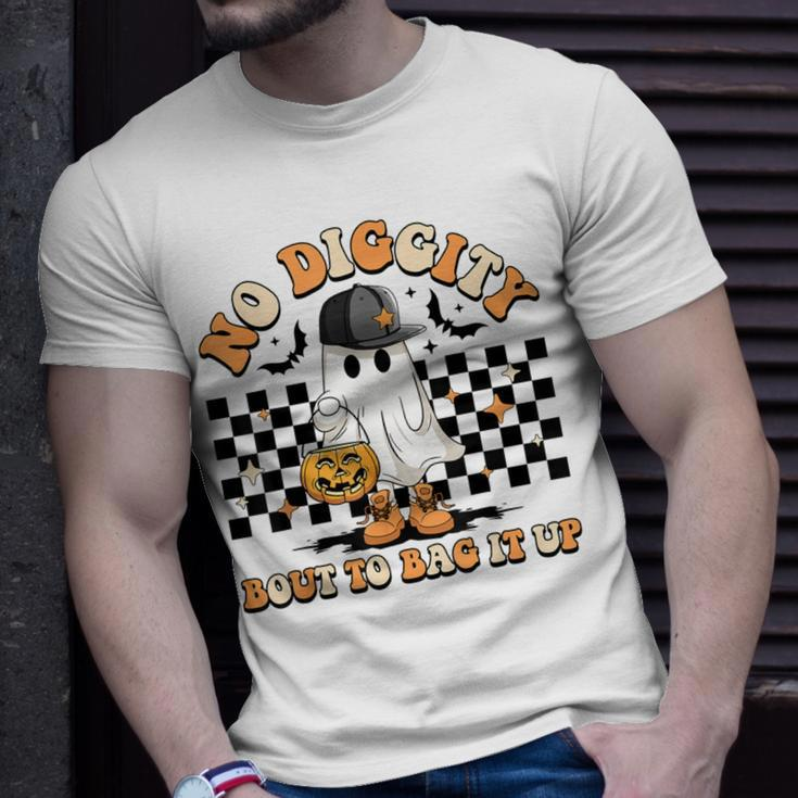 No Diggity Bout To Bag It Up Retro Halloween Spooky Season T-Shirt Gifts for Him