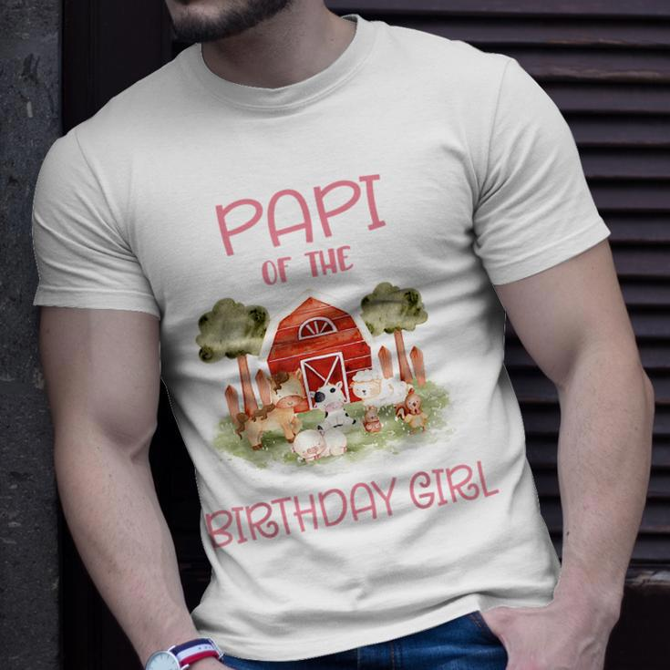 Papi Of The Birthday For Girl Barnyard Farm Animals Party Unisex T-Shirt Gifts for Him