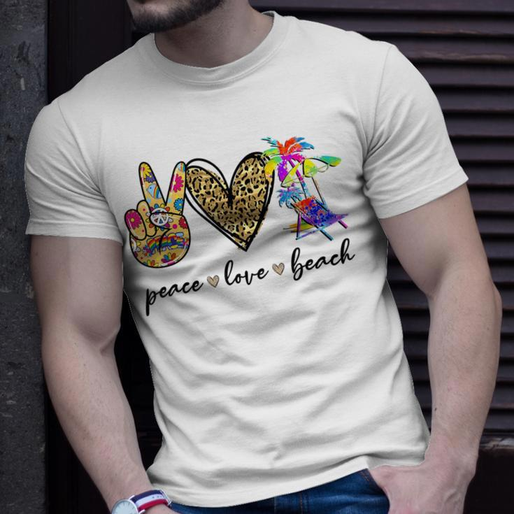 Peace Love Beach Summer Vacation Beach Lovers Vacation Funny Gifts Unisex T-Shirt Gifts for Him