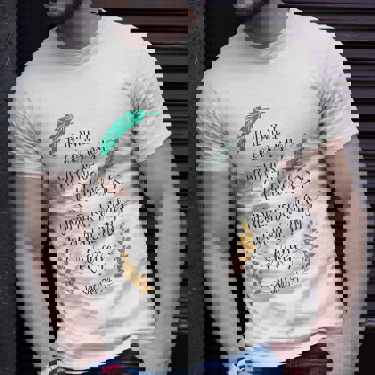 Psalm 914 Under His Wings You Will Find Refuge Unisex T-Shirt Gifts for Him Psalm 914 Under His Wings You Will Find Refuge Unisex T-Shirt Gifts for Him