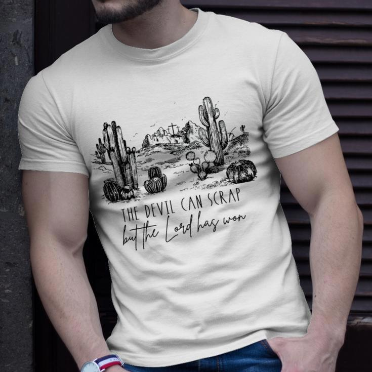 The Devil Can Scrap But The Lord Has Won Western Cowboy Unisex T-Shirt Gifts for Him