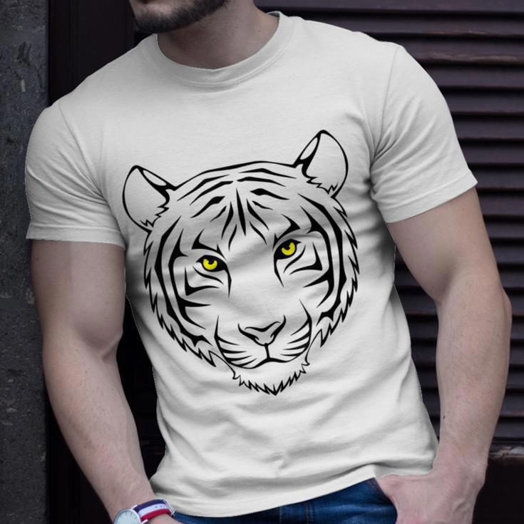 Tiger Orange Tiger Print Face Tiger Head T-Shirt Gifts for Him