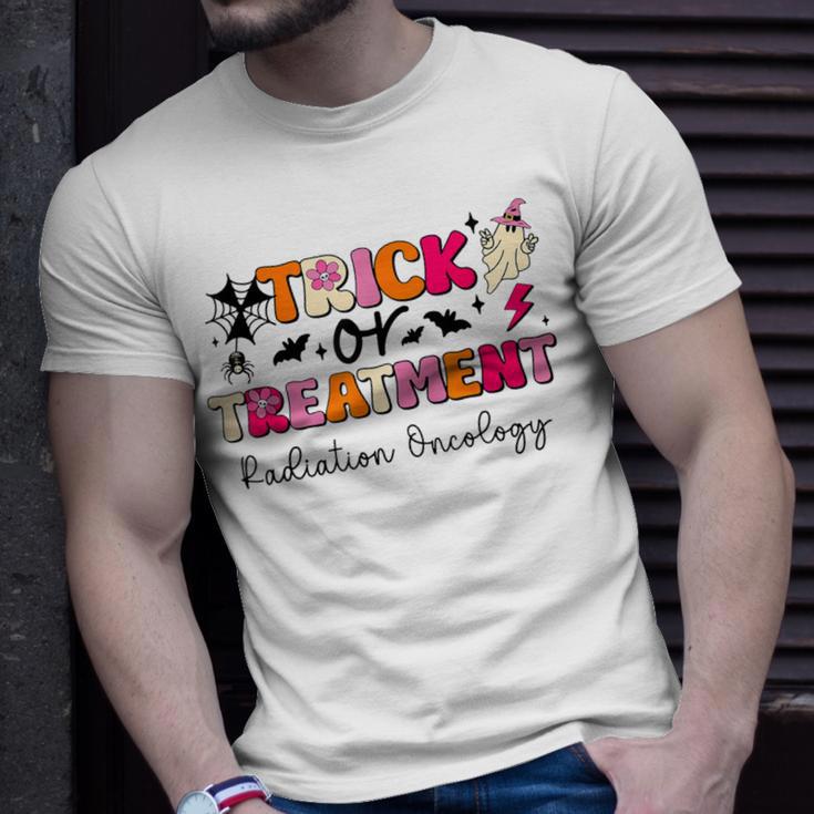 Trick Or Treatment Halloween Radiation Oncology Rad Therapy T-Shirt Gifts for Him