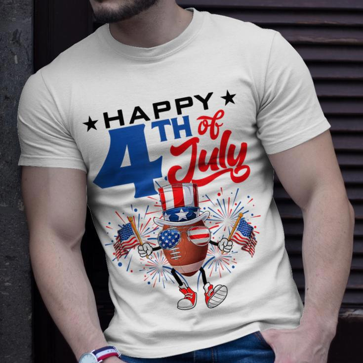 Uncle Sam Football Ball Fireworks Indepedence Day July 4Th Unisex T-Shirt Gifts for Him