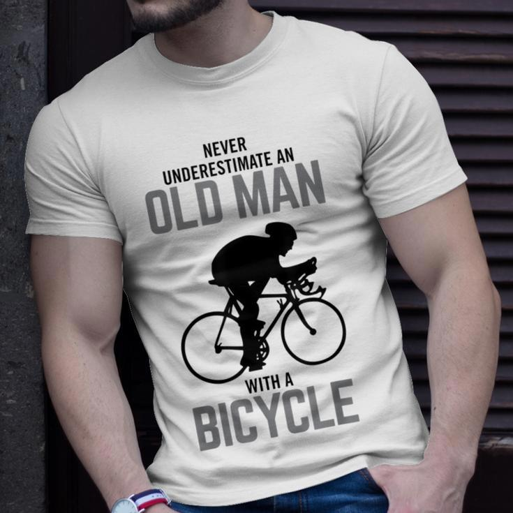 Never Underestimate An Old Man With A Bicycle Hobby T-Shirt Gifts for Him