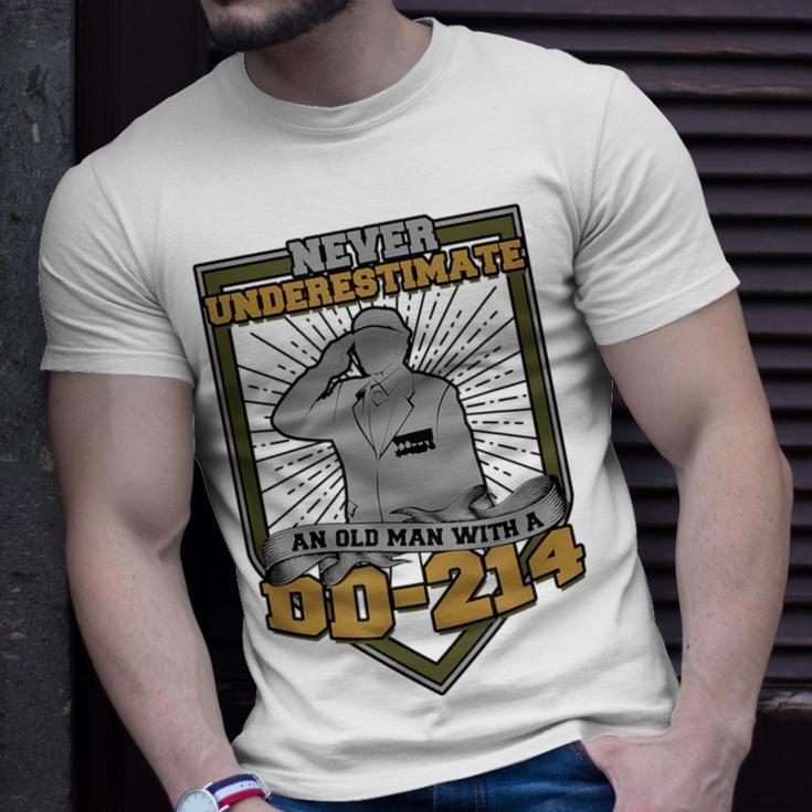 Never Underestimate An Old Man With A Dd-214 Air Force T-Shirt Gifts for Him